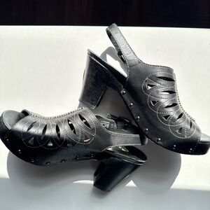 Dansko Black Women's Heeled Sandals